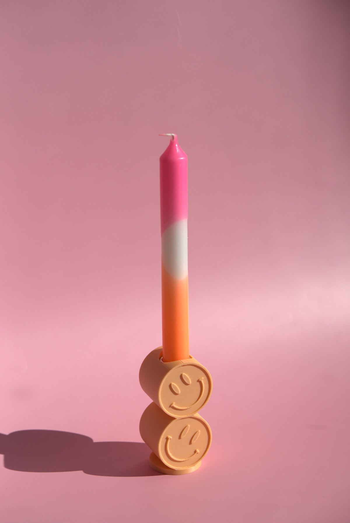 Kerzenhalter bunt Smiley - Orange