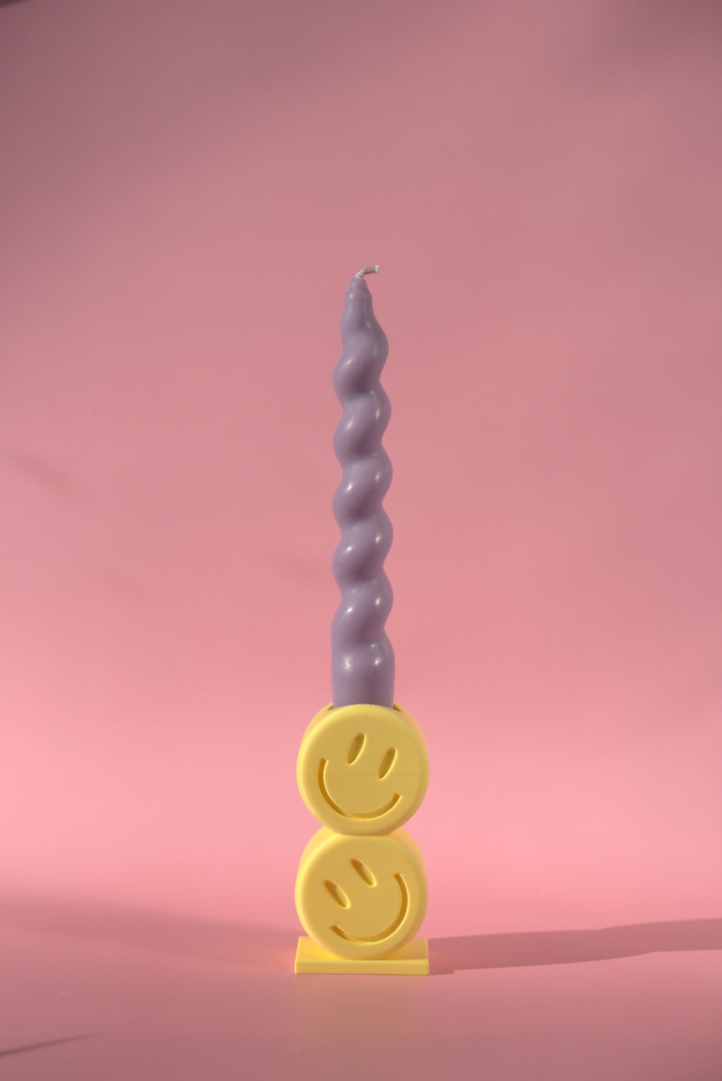 Bunter Kerzenhalter Smiley -  Gelb