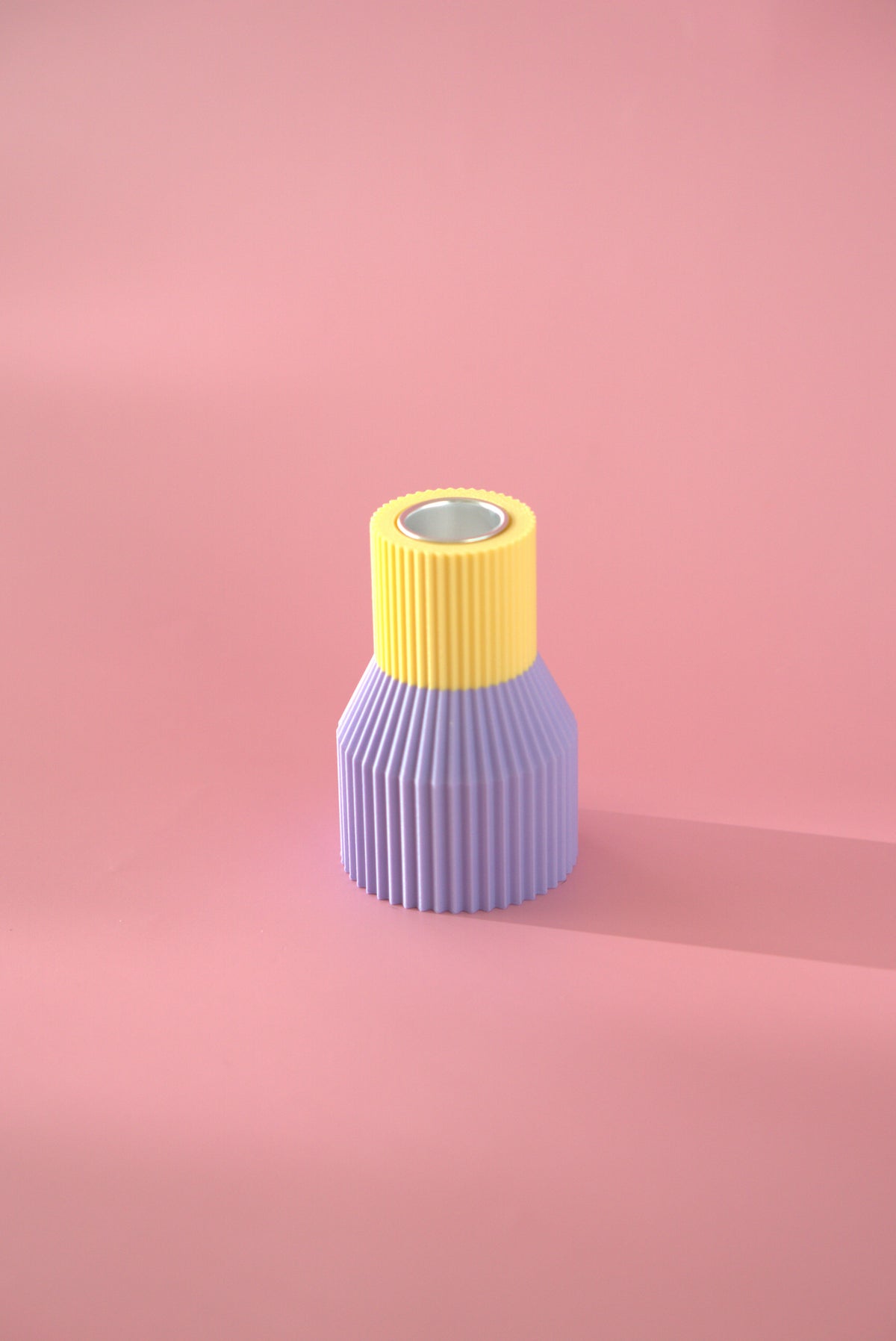 Bunter Kerzenhalter Color Block Mini - Lila & Gelb