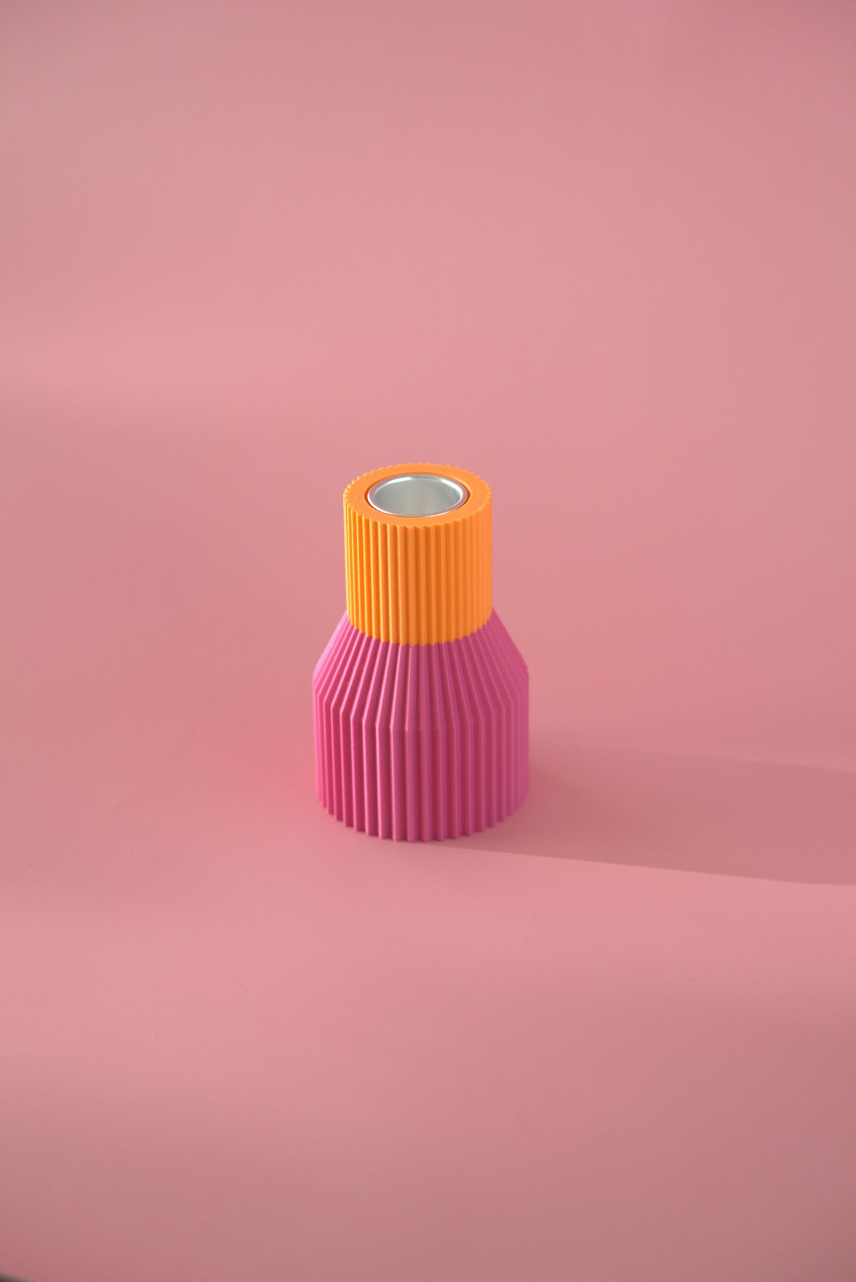 Bunter Kerzenhalter Color Block Mini - Himbeerrosa & Orange
