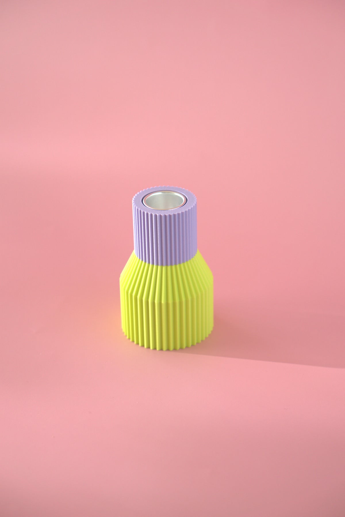 Bunter Kerzenhalter Color Block Mini - Limettengrün & Lila