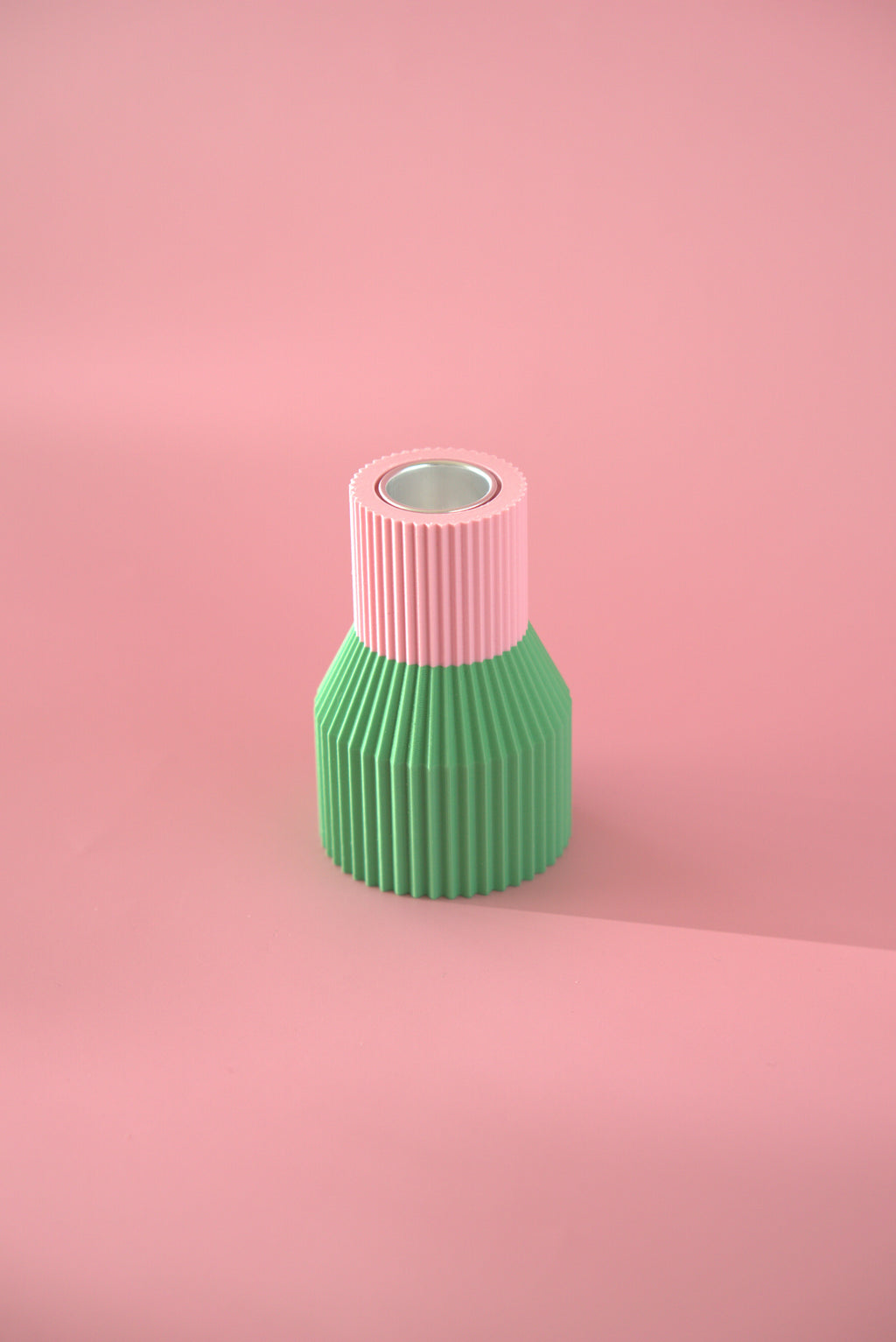 Bunter Kerzenhalter Color Block Mini - Grün & Rosa