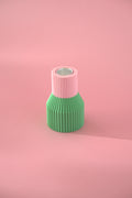 Bunter Kerzenhalter Color Block Mini - Grün & Rosa