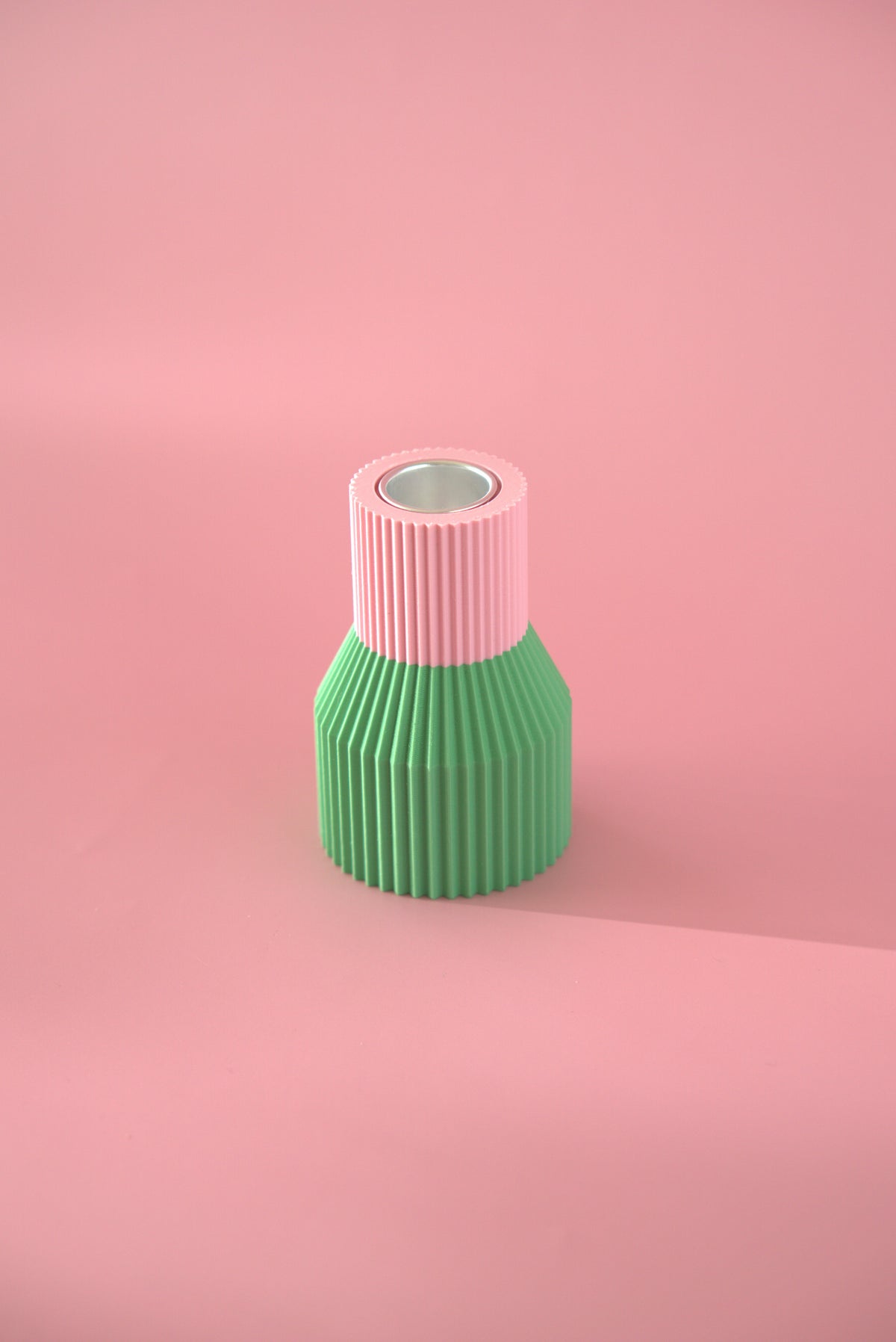 Bunter Kerzenhalter Color Block Mini - Grün & Rosa