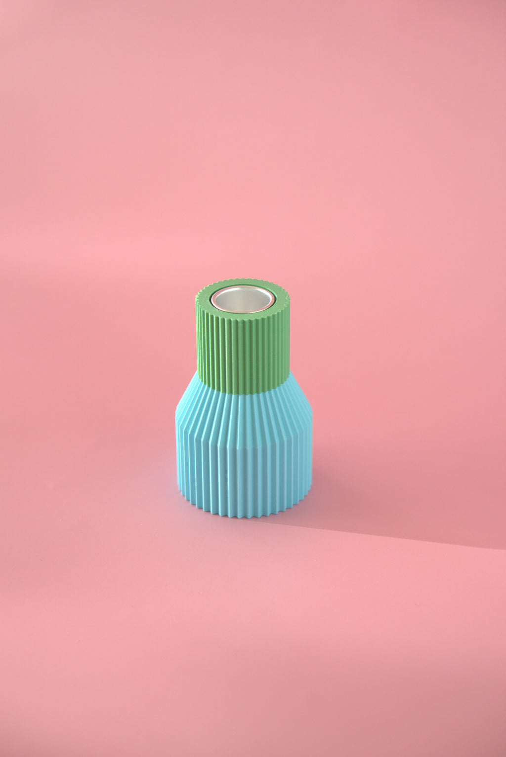 Bunter Kerzenhalter Color Block Mini - Grün & Blau