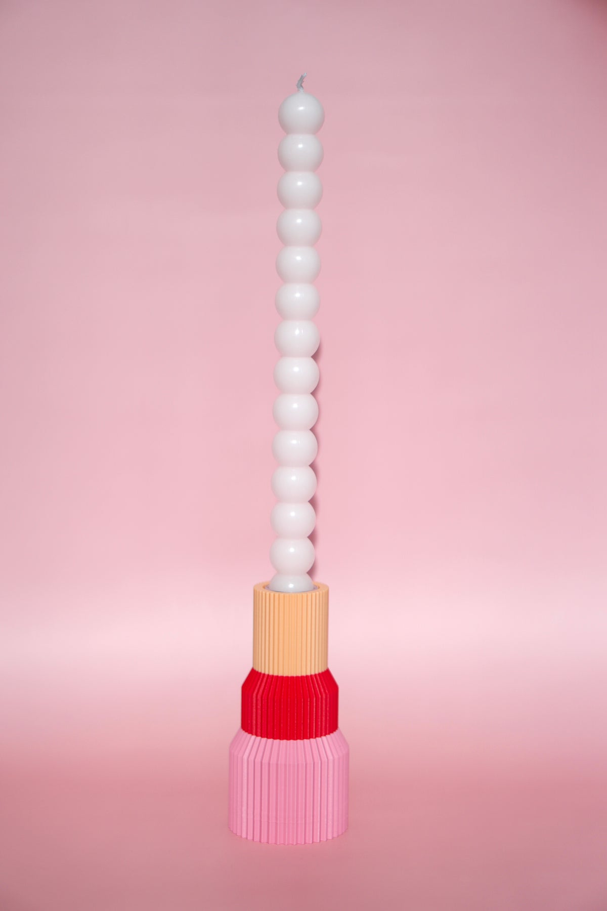 Bunter Color Block Midi - Rosa, Rot & Orange