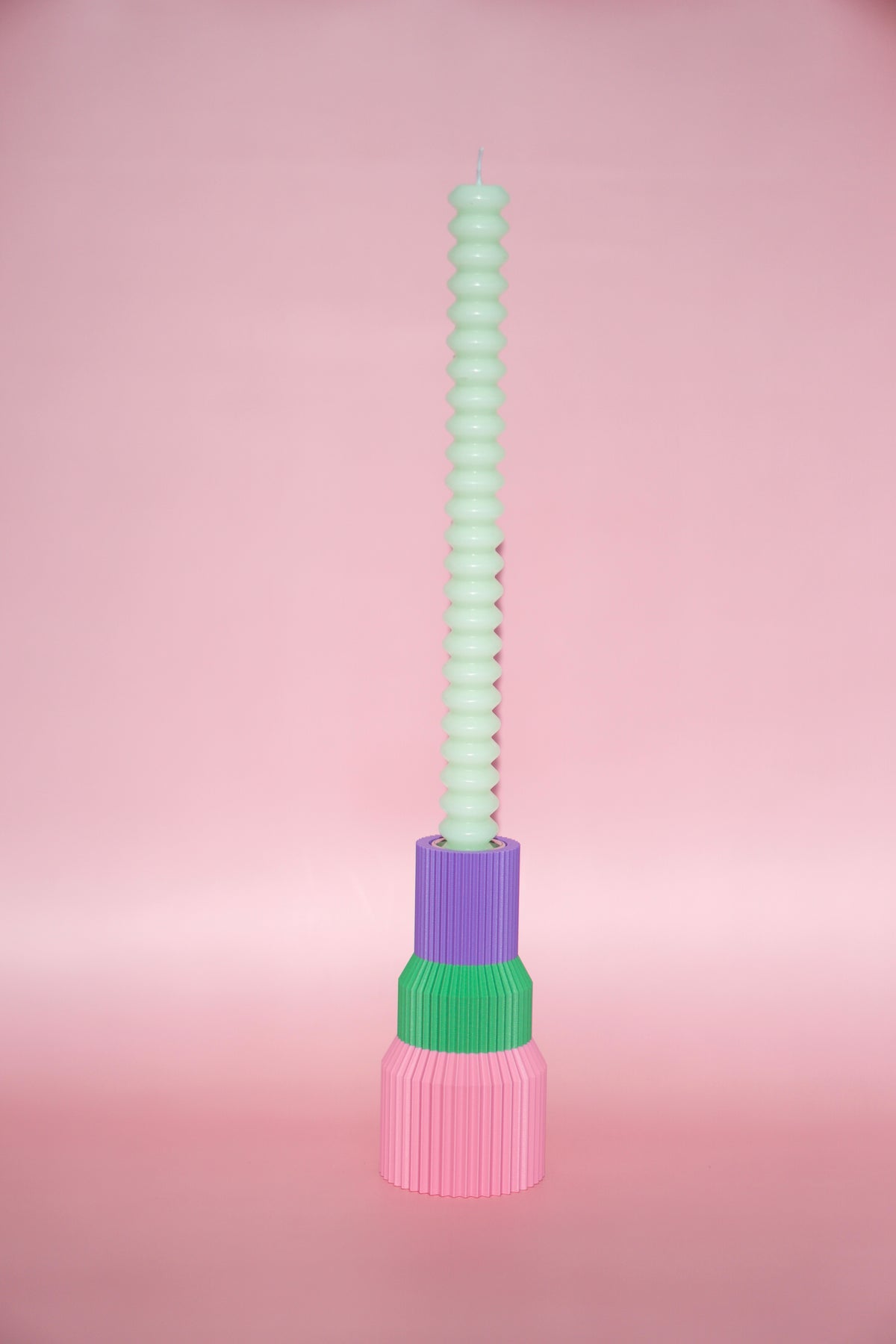 Color Block Midi Kerzenhalter – Rosa, Grün & Lila